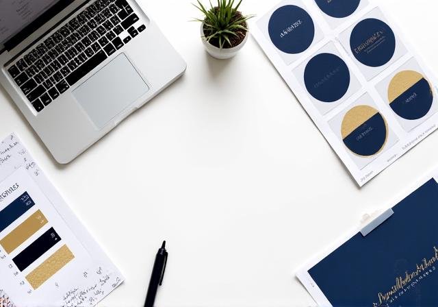 Close up of visual branding sketches and calligraphy logo concepts