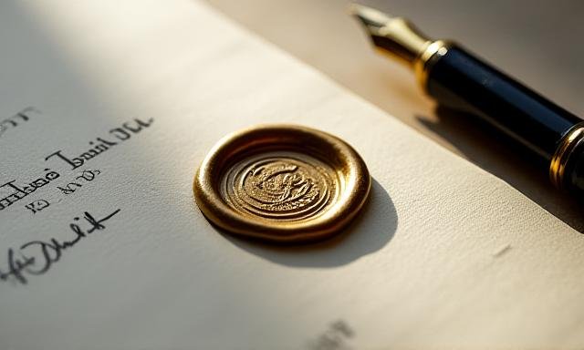 Calligraphix Studio wax seal on document